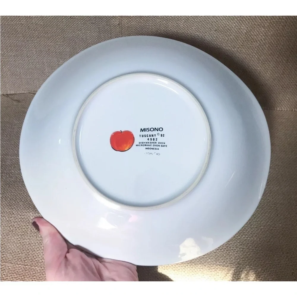 Misino Tuscany Fruit Print Oval Pasta Bowl 9 x 10 Inch Villa Cottage Core